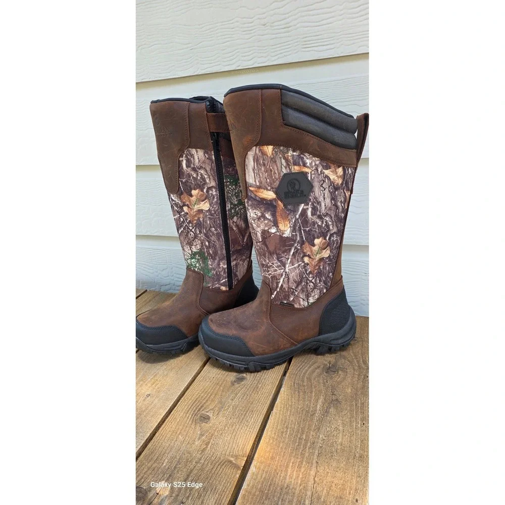 Magellan Outdoors Hunt Snake Shield Waterproof Camo Leather Hunting Boots Womens
